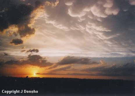 Mammatus Clouds with Sunset