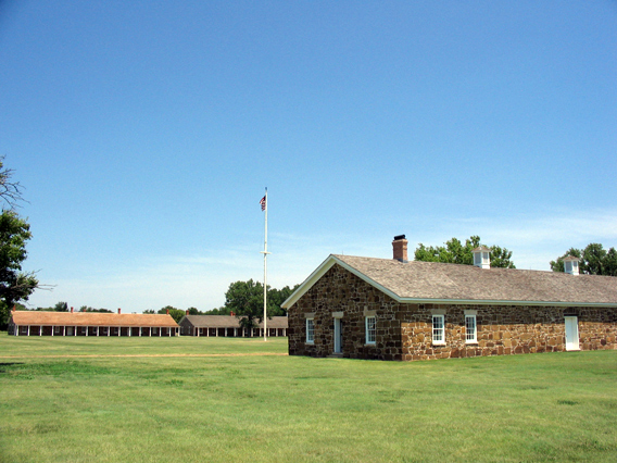 View of Fort Larned, Kansas from the Santa Fe Trail
